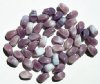 50 10mm Mauve & White Twisted Oval Beads